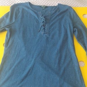 Ralph Lauren lace up long sleeve tee 302